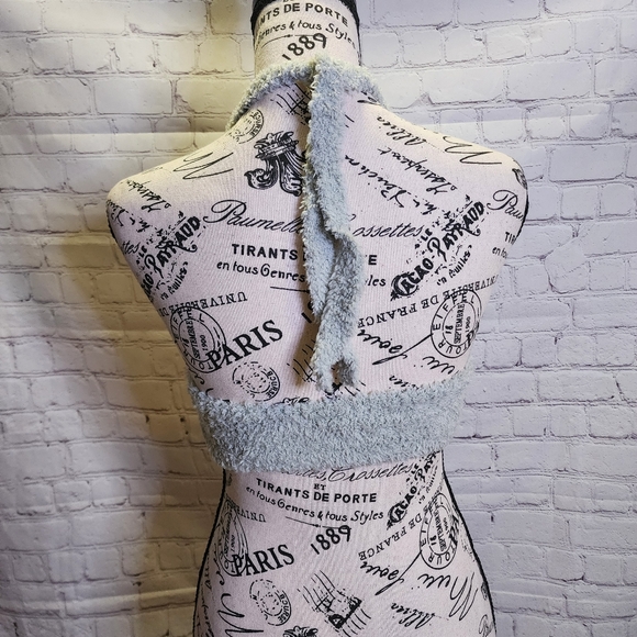 Skims Cozy Knit Halter Bra Top Womens S/M Aqua Green Lounge & Sleepwear - Picture 4 of 11